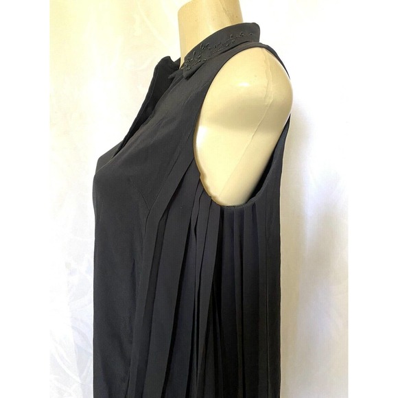 Rag & Bone Shirt Dress Shift Black Sleeveless Pleated Silk Button Down X… - Picture 3 of 7